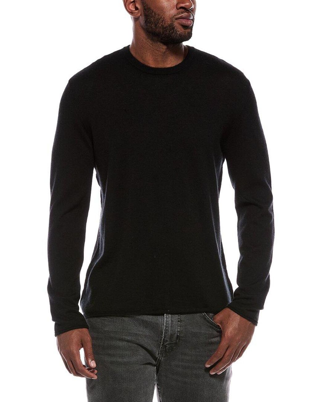 ATM Black 100% Cashmere Crewneck Sweater for men