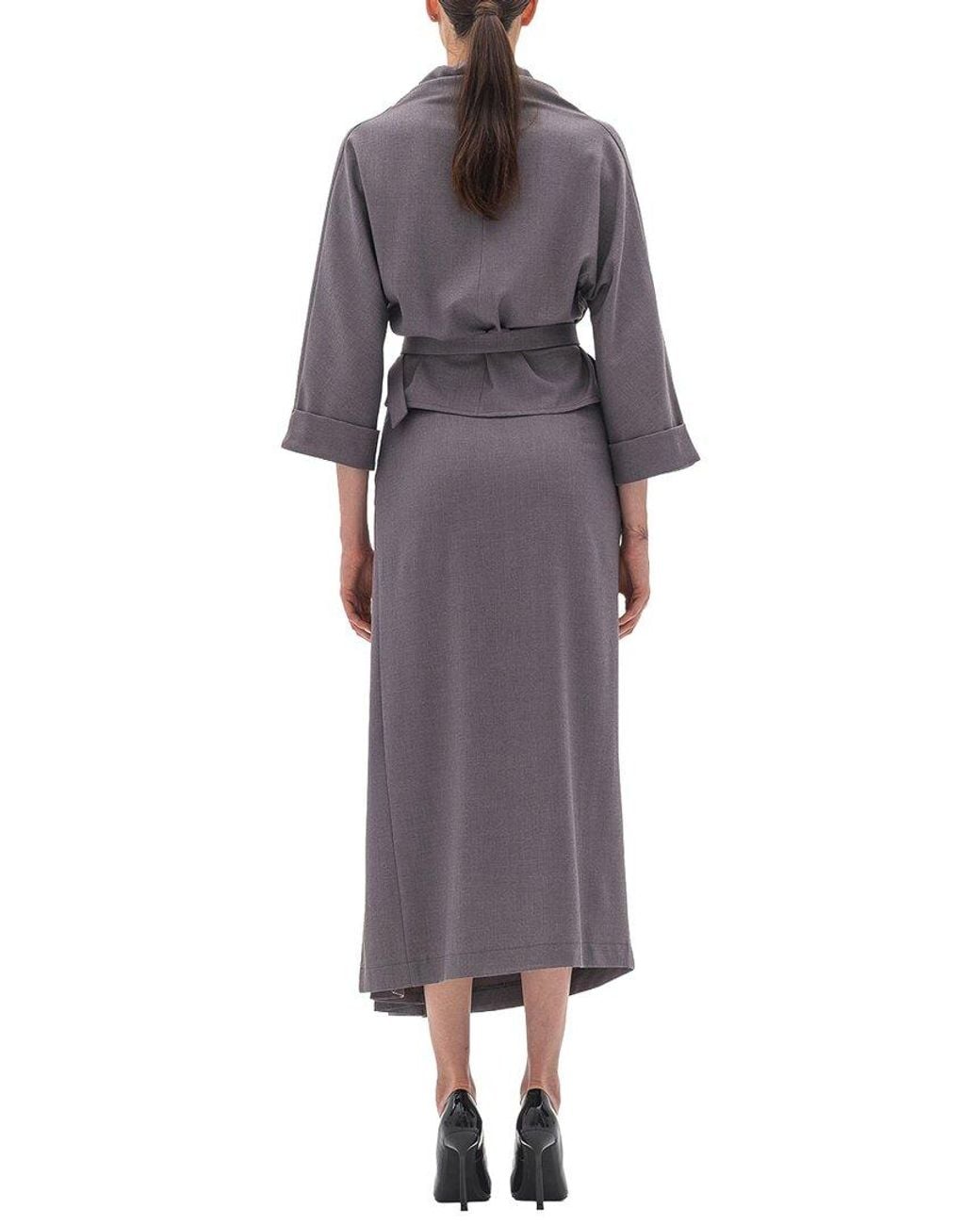 BGL Gray 2Pc Blouse & Skirt Set