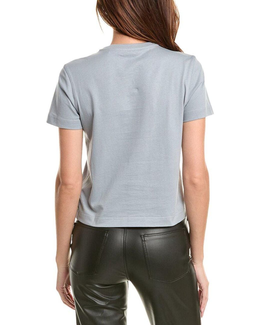 Burberry Gray Logo Embroidered Cotton Tee