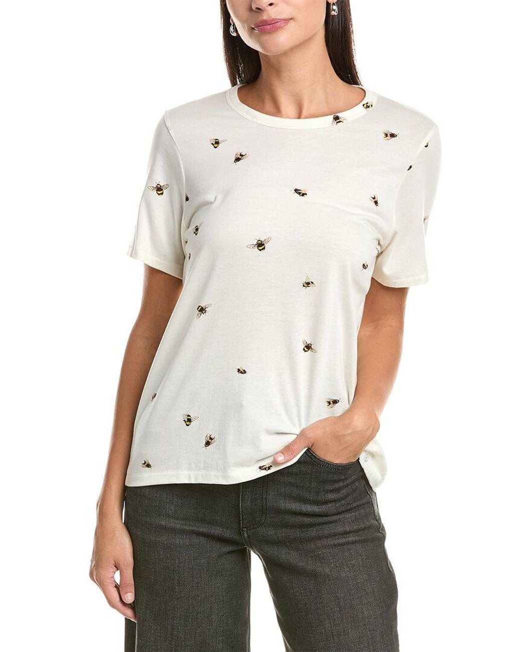 Rag & Bone White All Over Bumble Bee T-Shirt
