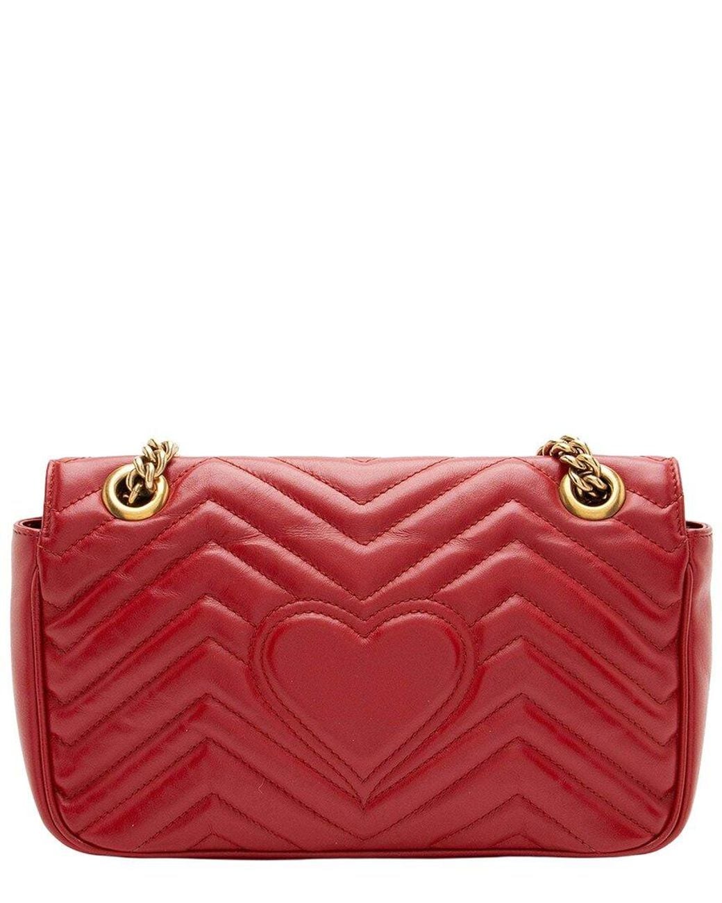 Gucci Red Matelassé GG Marmont Medium Flap Bag (authentic Pre-loved)