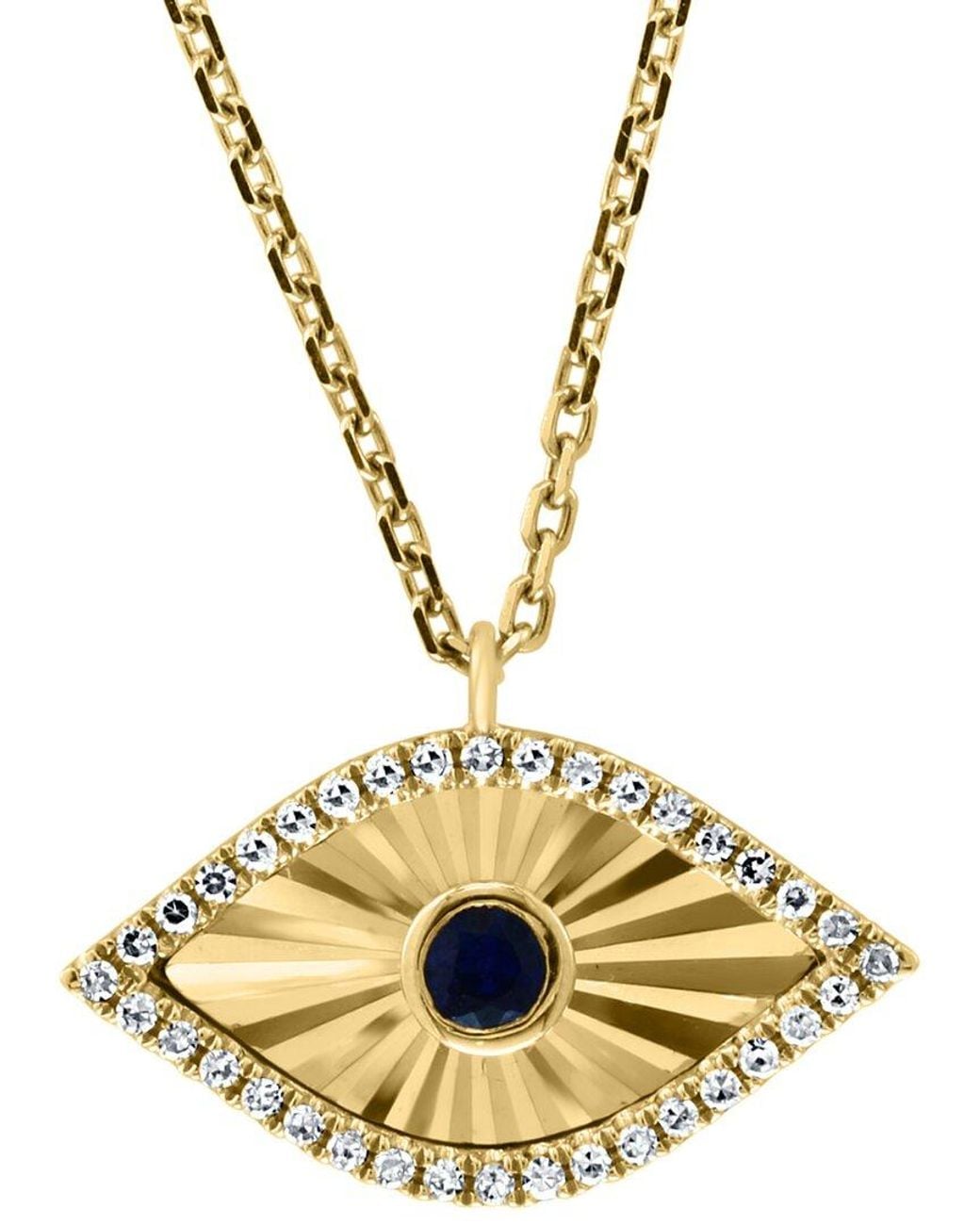 Effy Fine Jewelry Metallic 14K 0.24 Ct. Tw. Diamond & Sapphire Necklace