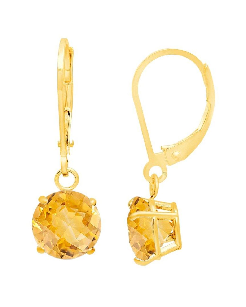 MaxColor Metallic 10k 1.50 Ct. Tw. Citrine Dangle Earrings