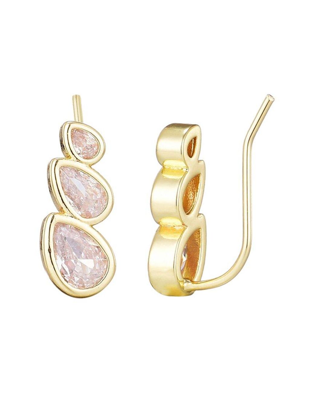 Adornia Metallic 14K Plated Crystal Climber Earrings