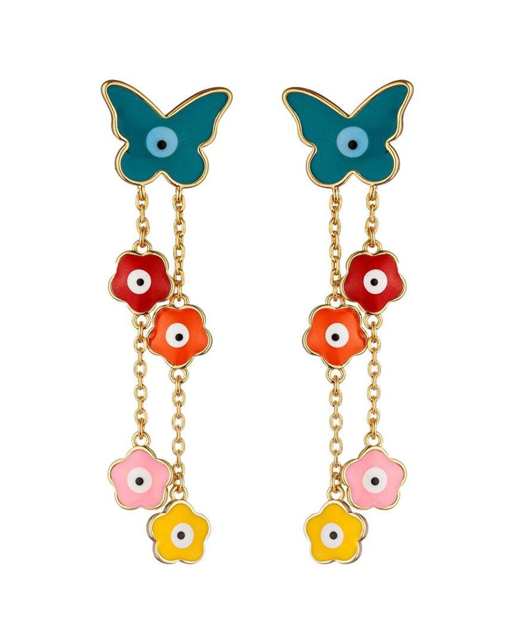 Eye Candy LA White June Butterfly Drop Earrings