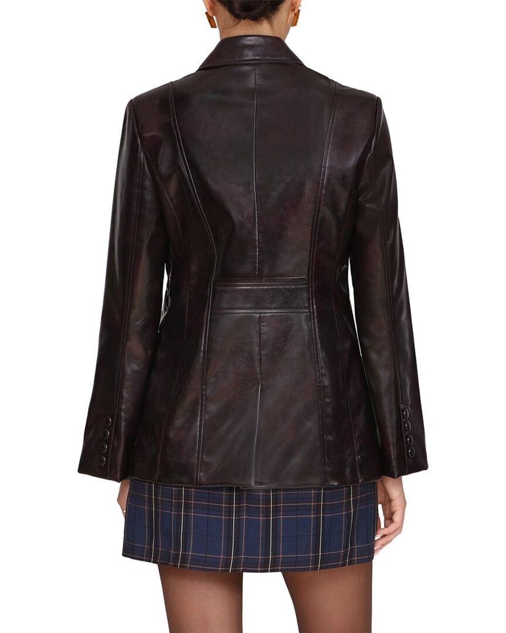 Avec Les Filles Black Vegan Leather Jacket