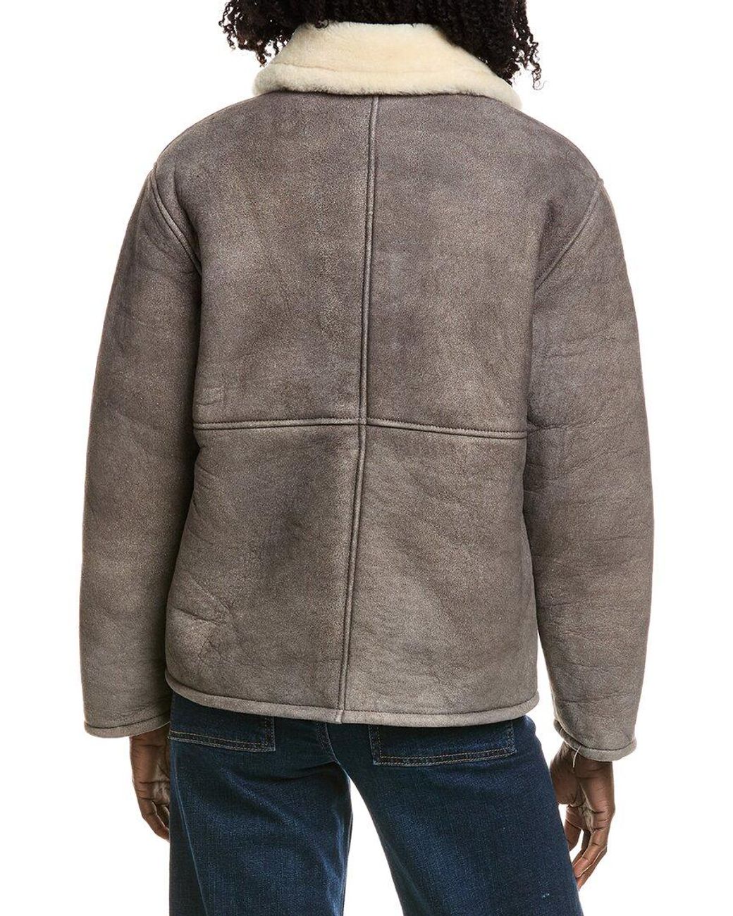 Officine Generale Gray Laurence Suede & Shearling Jacket
