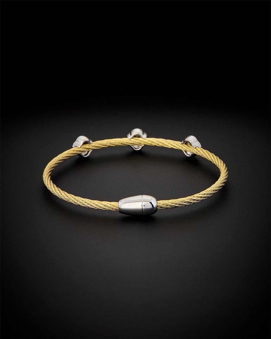 Juvell Black 18k Plated Cz Twisted Mesh Bangle Bracelet