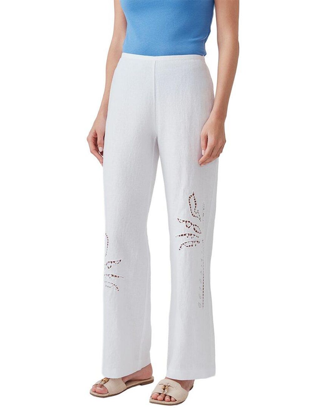 J.McLaughlin Blue Kilian Linen Pant