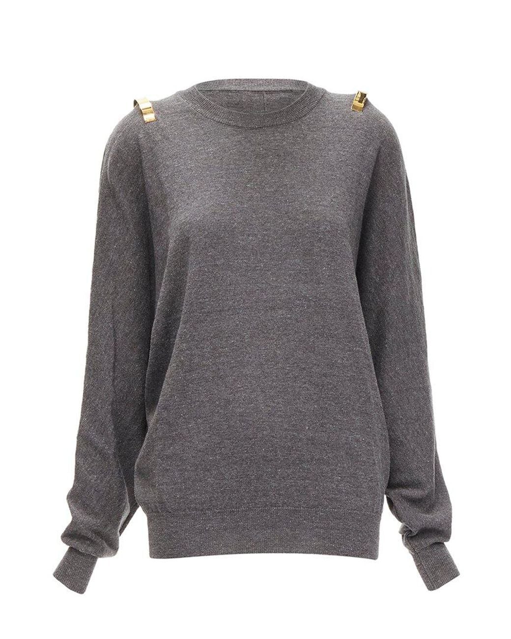 Givenchy Gray Wool Alpaca Shoulder Bar Sweater, Size Int (Authentic Pre-Loved)