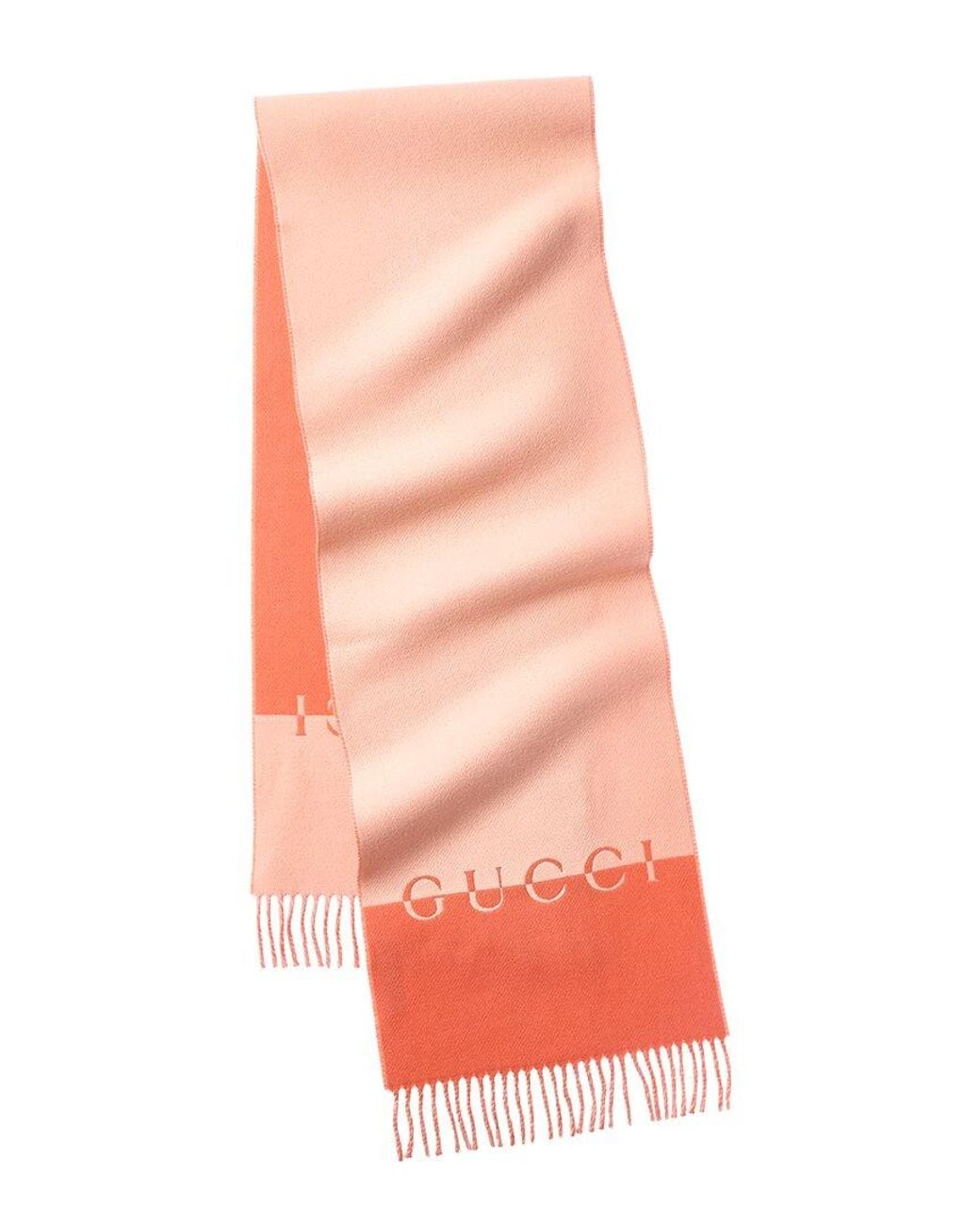 Gucci Orange Wool & Cashmere-Blend Scarf