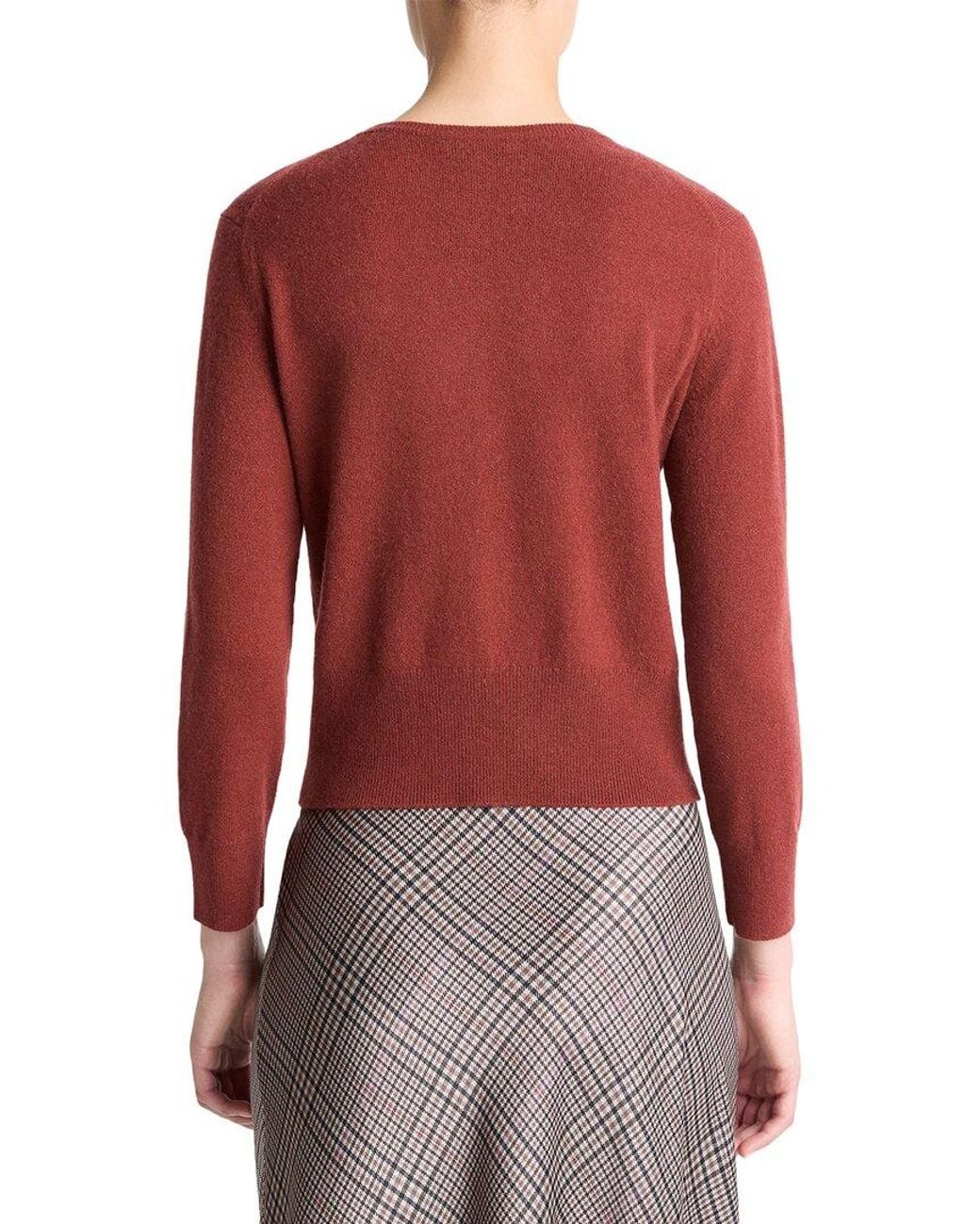 Vince Red Metal Button Wool & Cashmere-Blend Cardigan