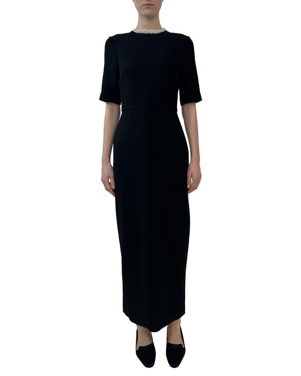 Adam Lippes Black Plaza Wool Dress