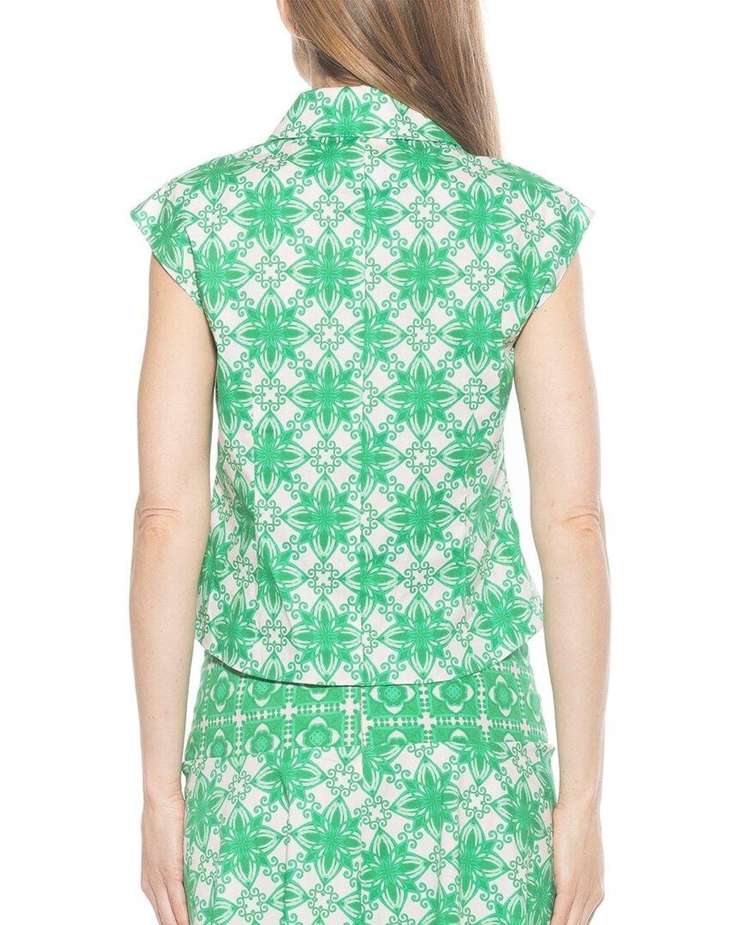 Alexia Admor Green Juniper Shirt