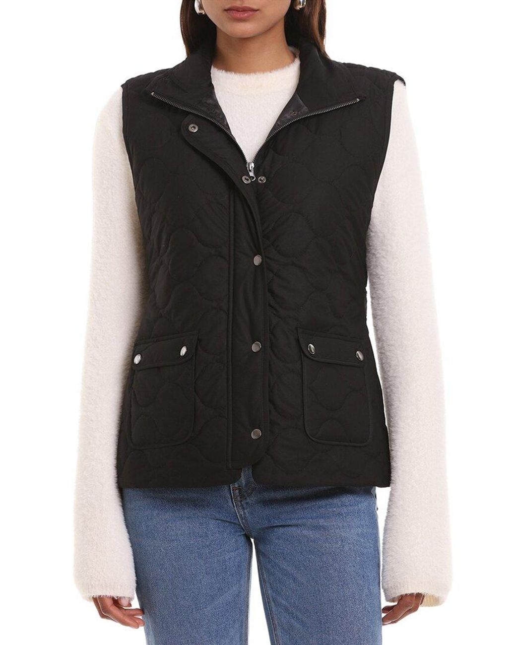 Bagatelle Quilted Field Vest in Black Lyst UK