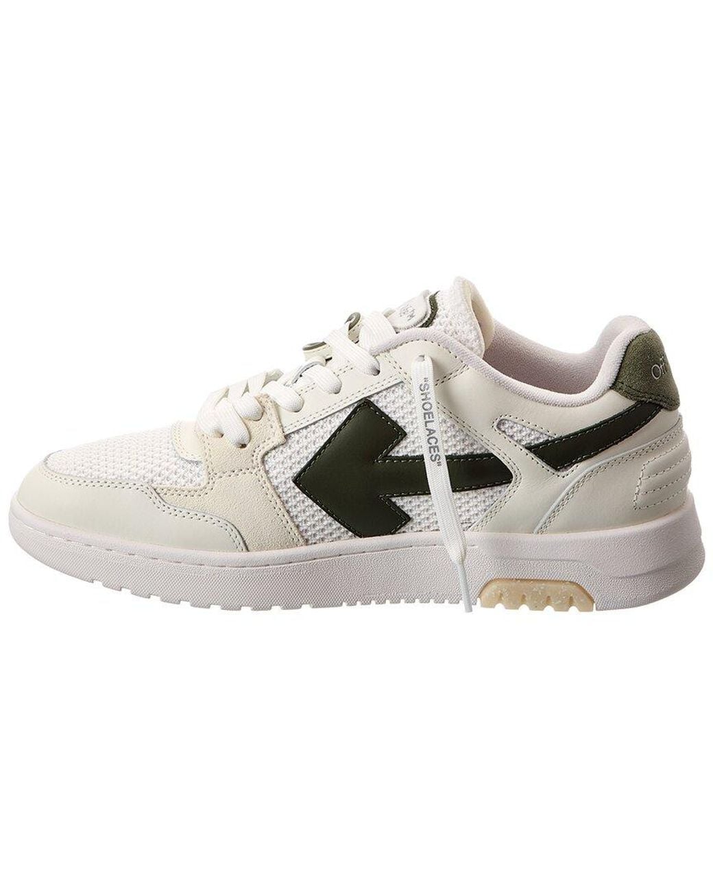 Off-White c/o Virgil Abloh White Slim Out Of Office Mesh & Leather Sneaker for men