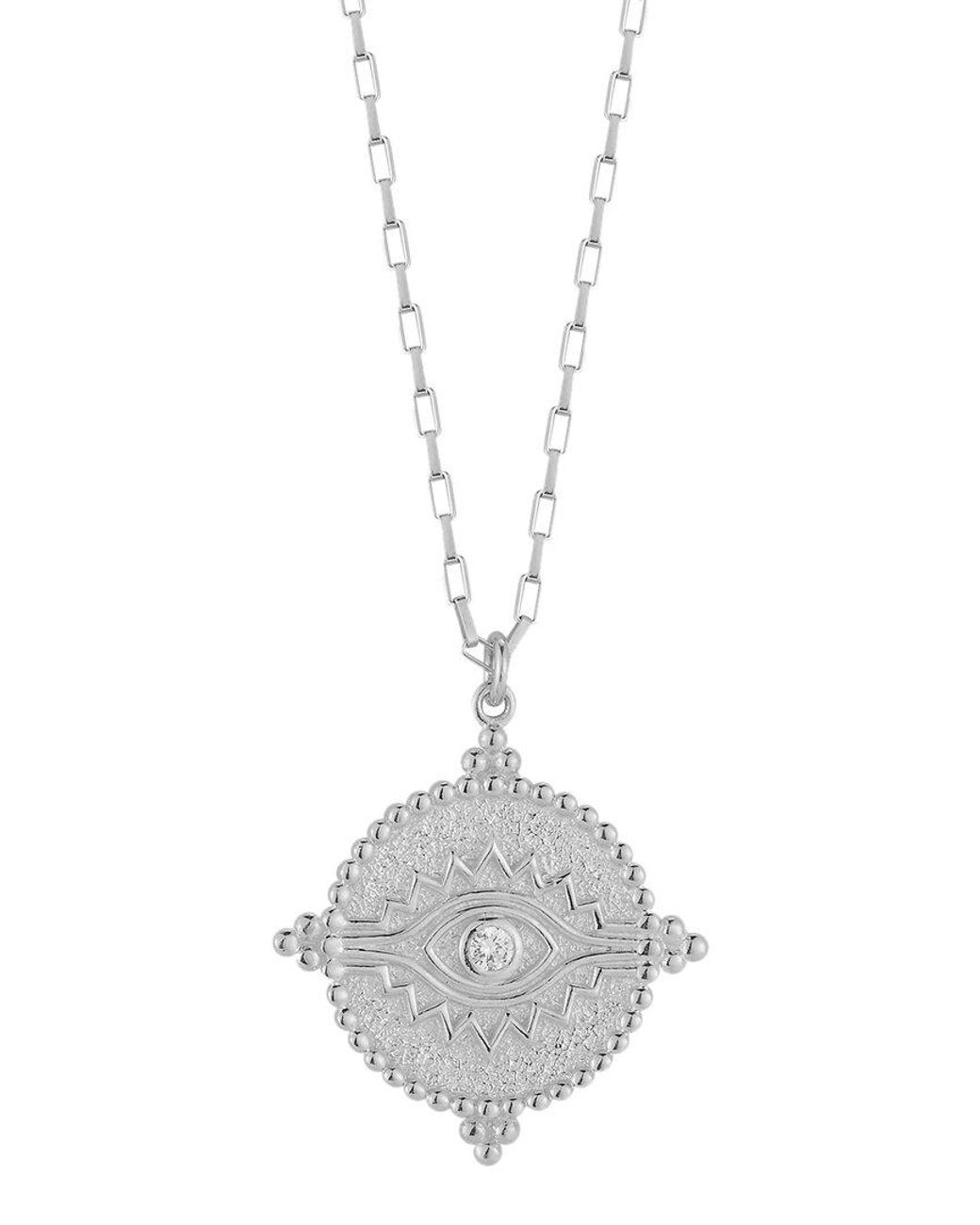Sphera Milano White Silver Cz Evil Eye Necklace
