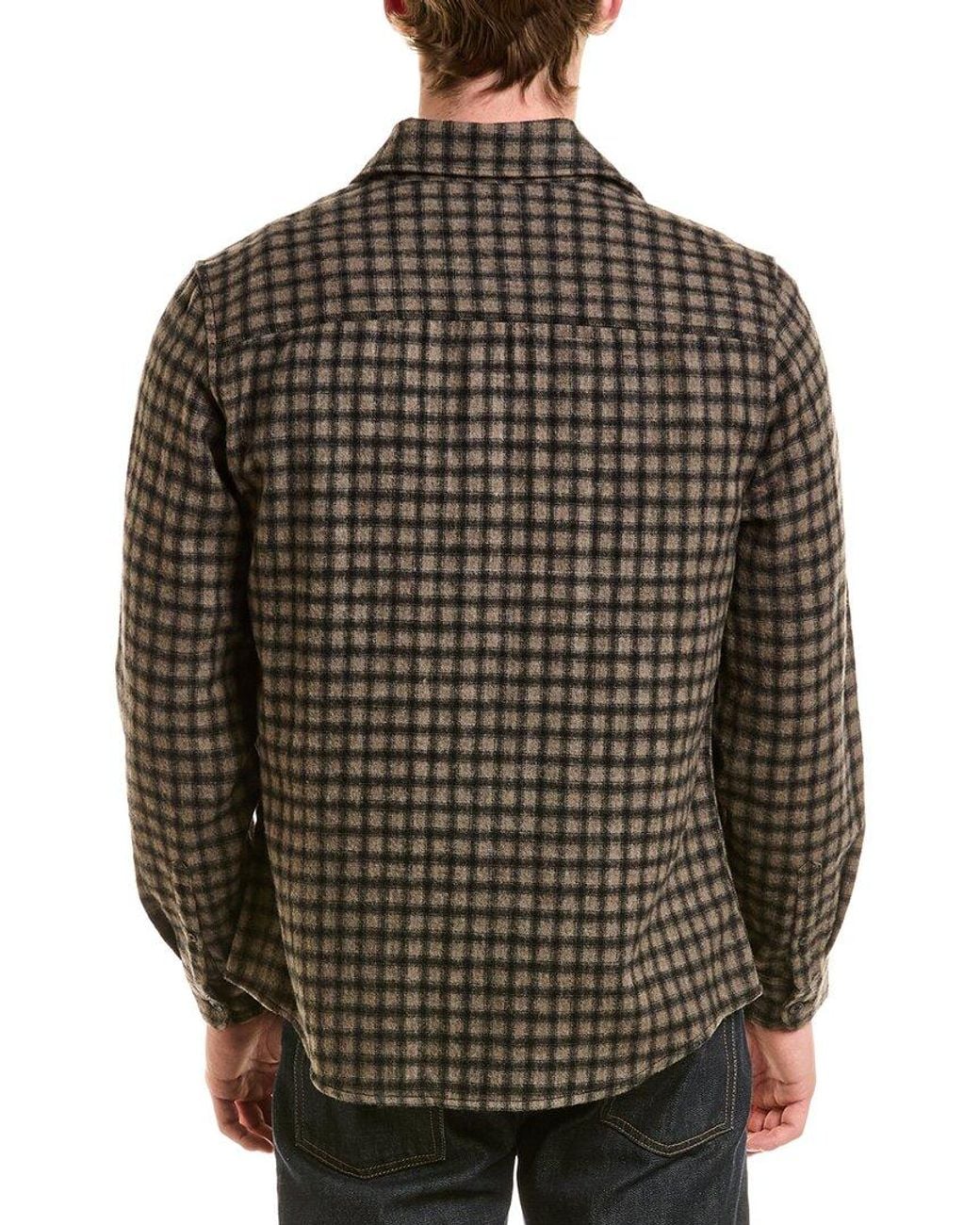 Reiss Black Jack Checked Wool-Blend Overshirt for men