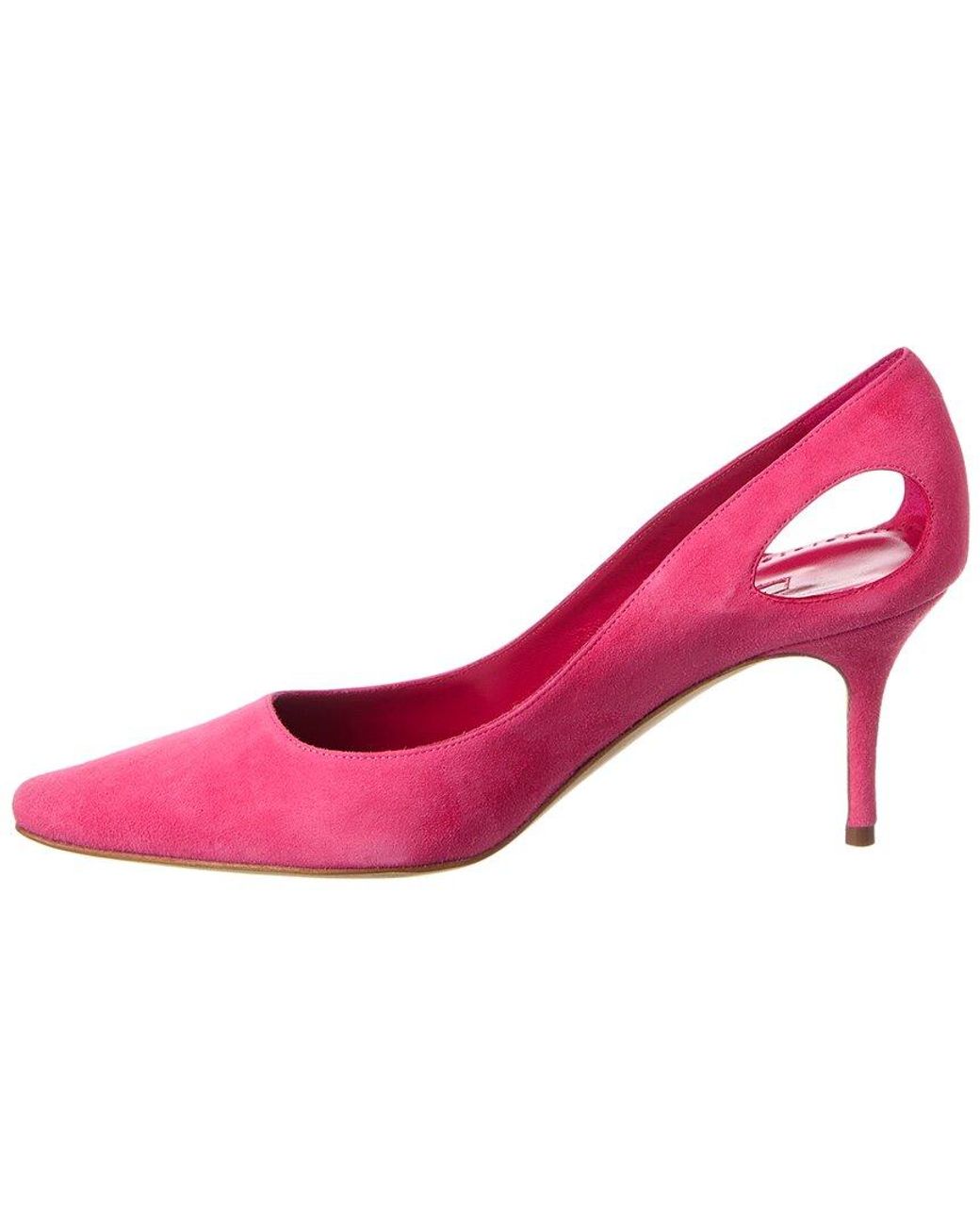 Manolo Blahnik Pink Toplaca 70 Suede Pump