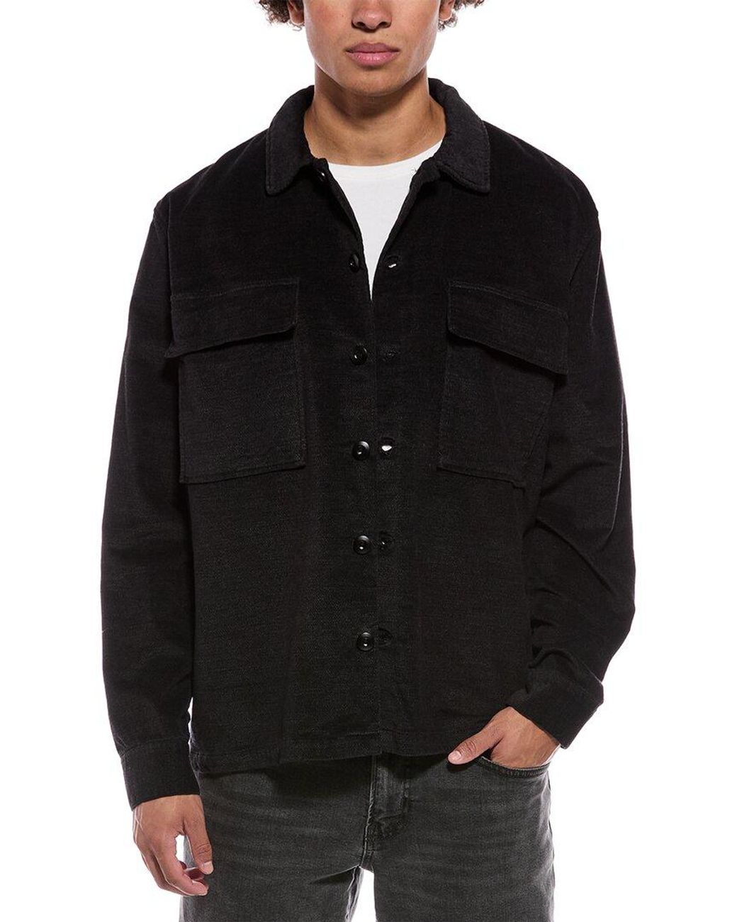 Jason Wu Black Velveteen Button Up Overshirt for men