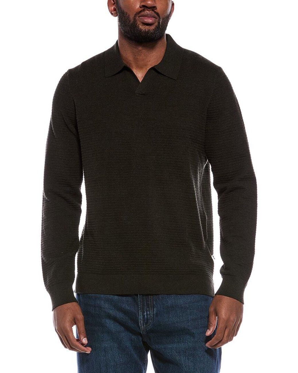 NN07 Black Paul Polo Sweater for men