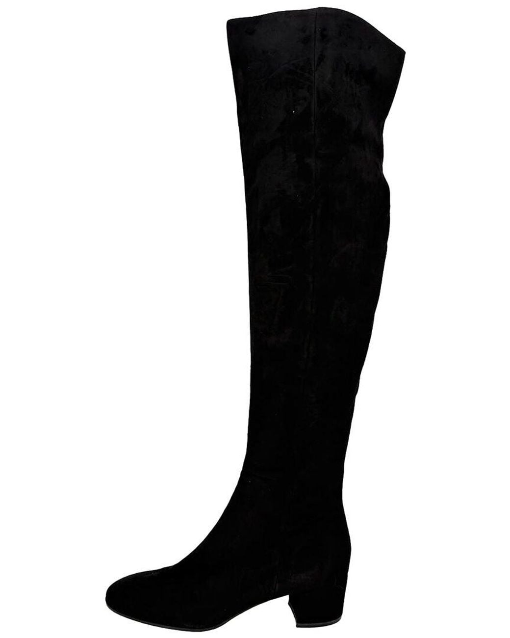 Gianvito Rossi Black Suede Almond-Toe Knee-High Boot (Authentic Pre-Loved)