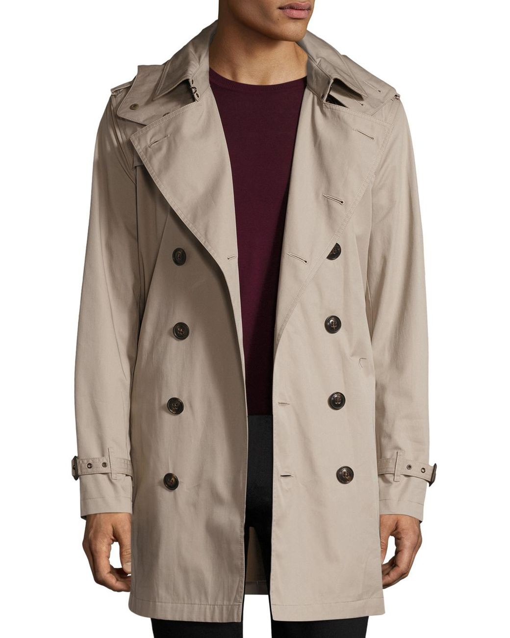 Burberry Delsworth Hooded Trench Coat in Natural | Lyst