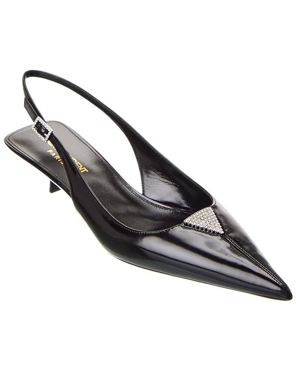 Saint Laurent Metallic Cherish 30 Leather Slingback Pump