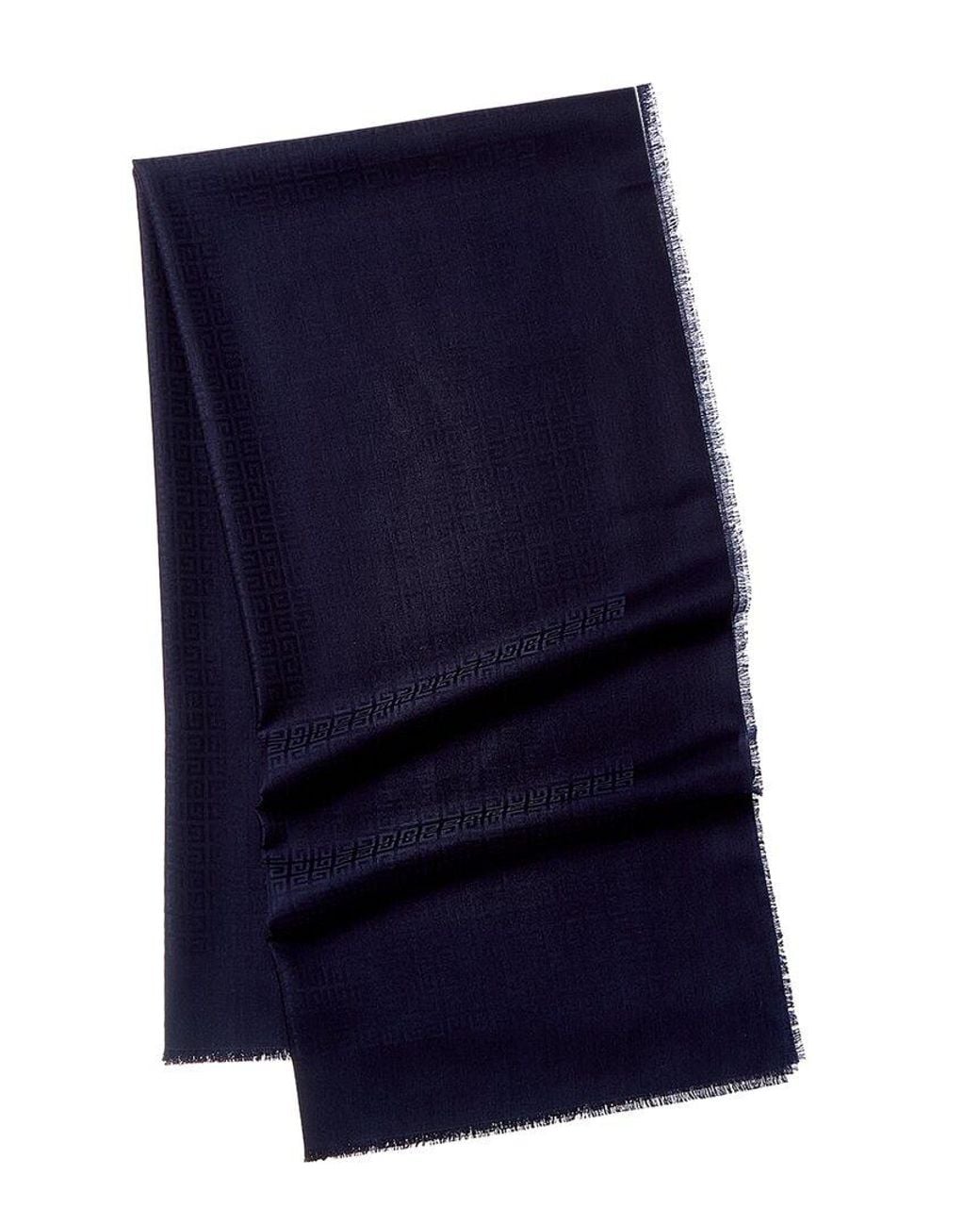Givenchy Blue 4G Square Large Wool & Silk-Blend Scarf