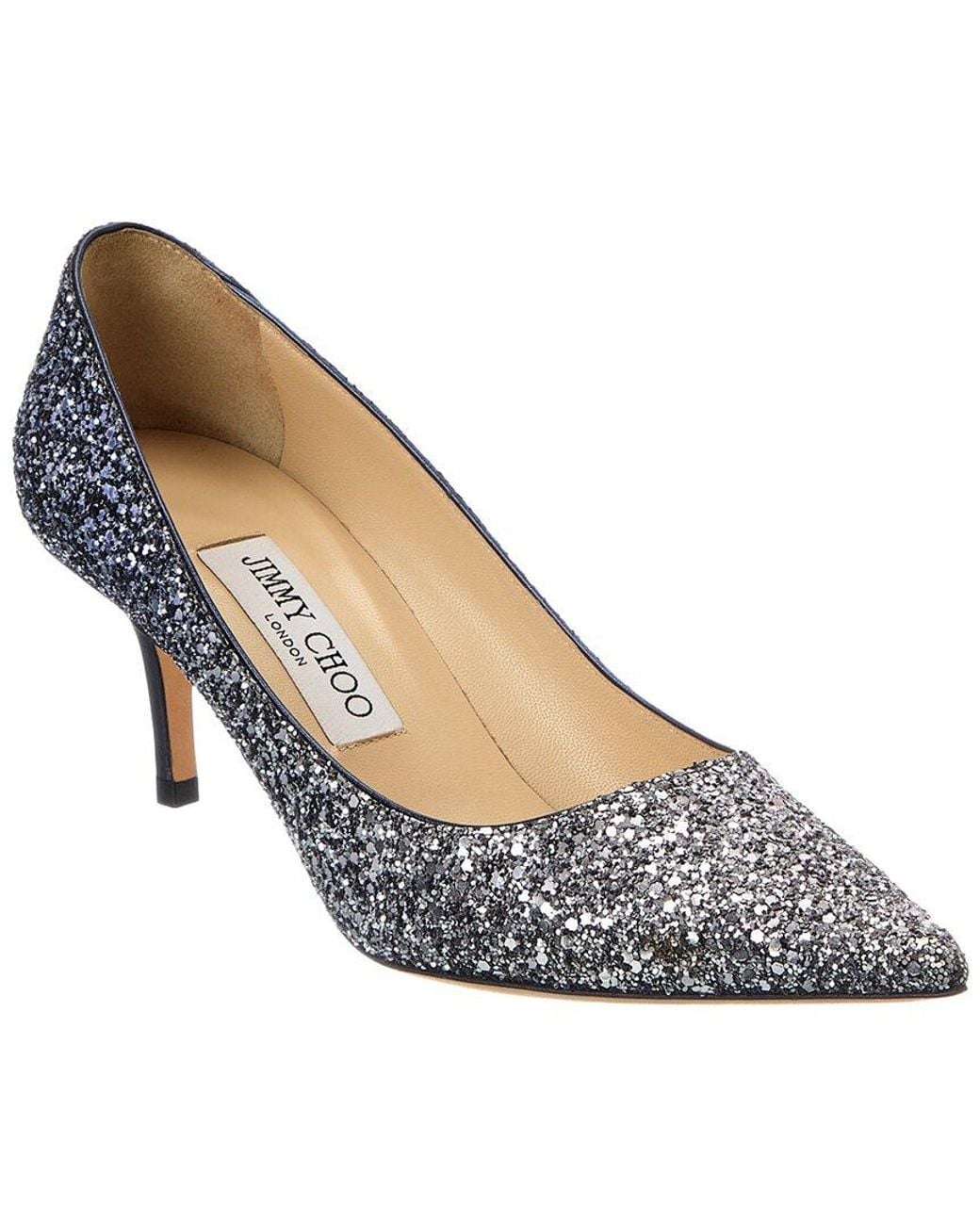 Jimmy Choo Blue Aurora Glitter Pump