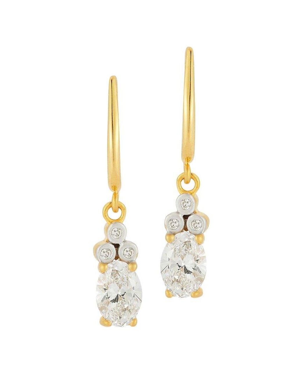 Reiss Metallic 14K 2.18 Ct. Tw. Lab-Grown Diamond Dangle Earrings