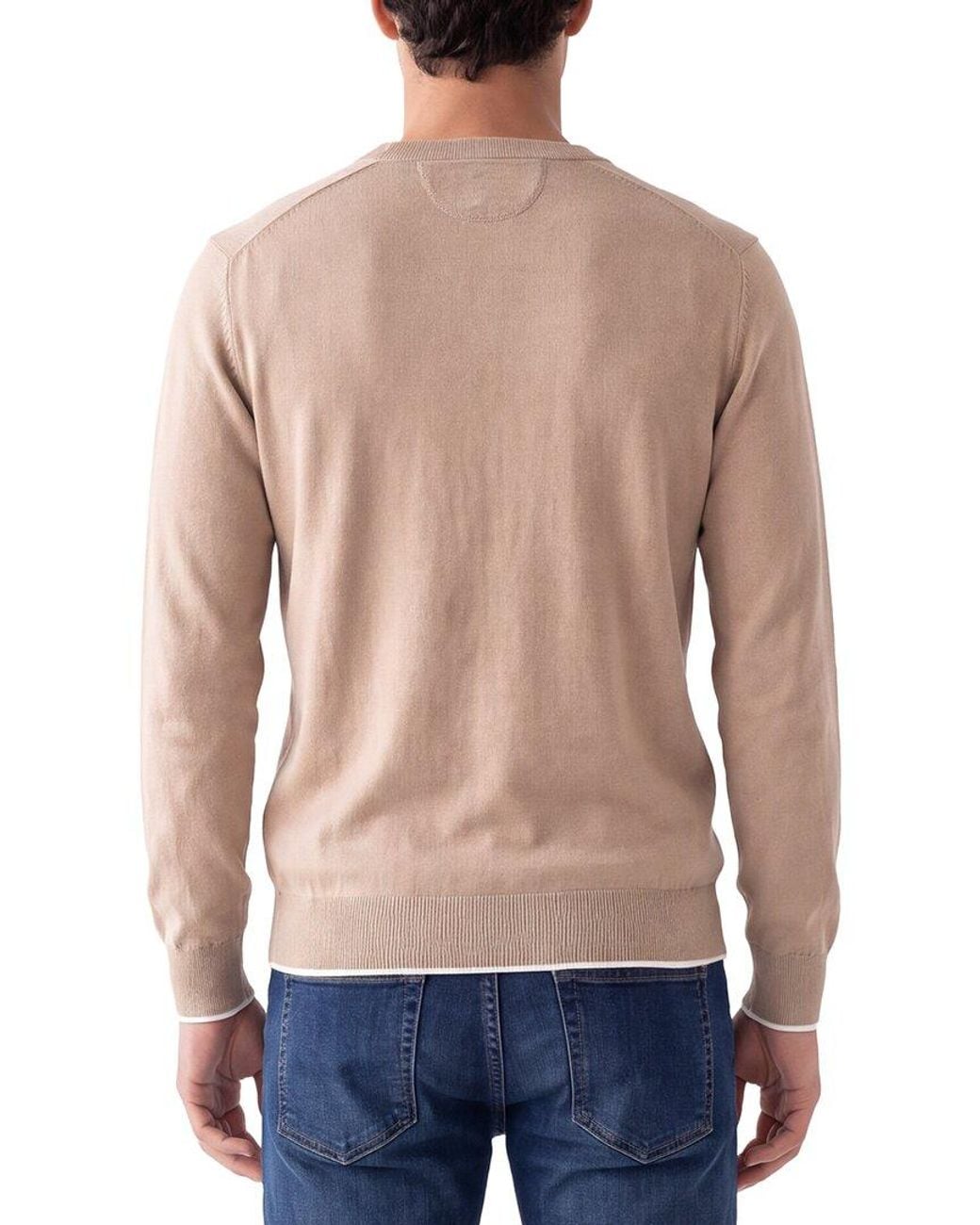 Raffi Blue Jersey Crewneck Sweater for men