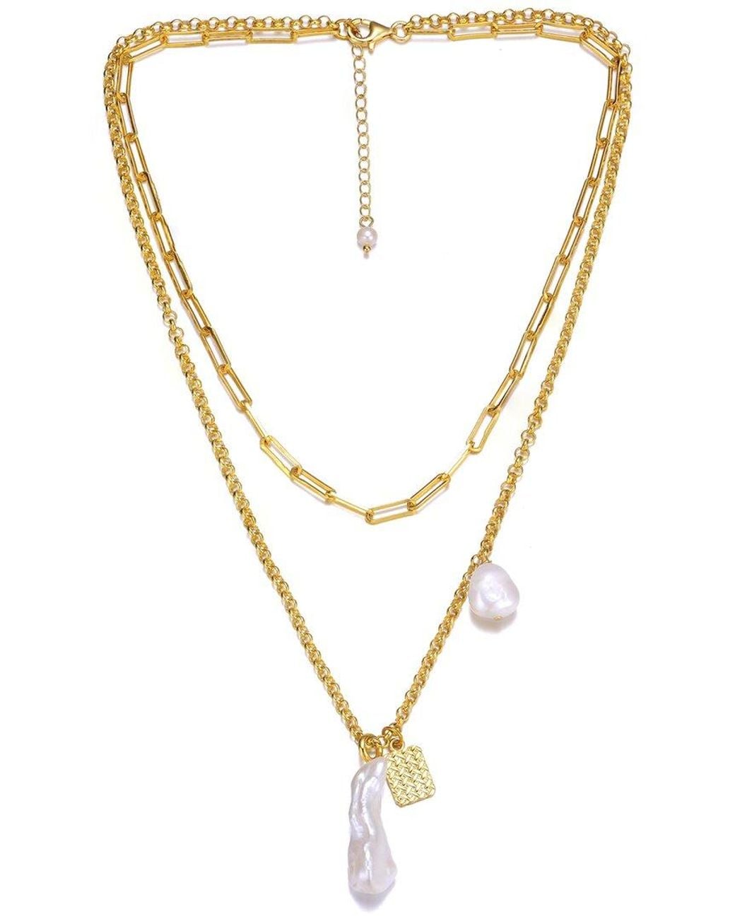 Genevive Jewelry Metallic 14k Over Silver 28-32mm Pearl Necklace