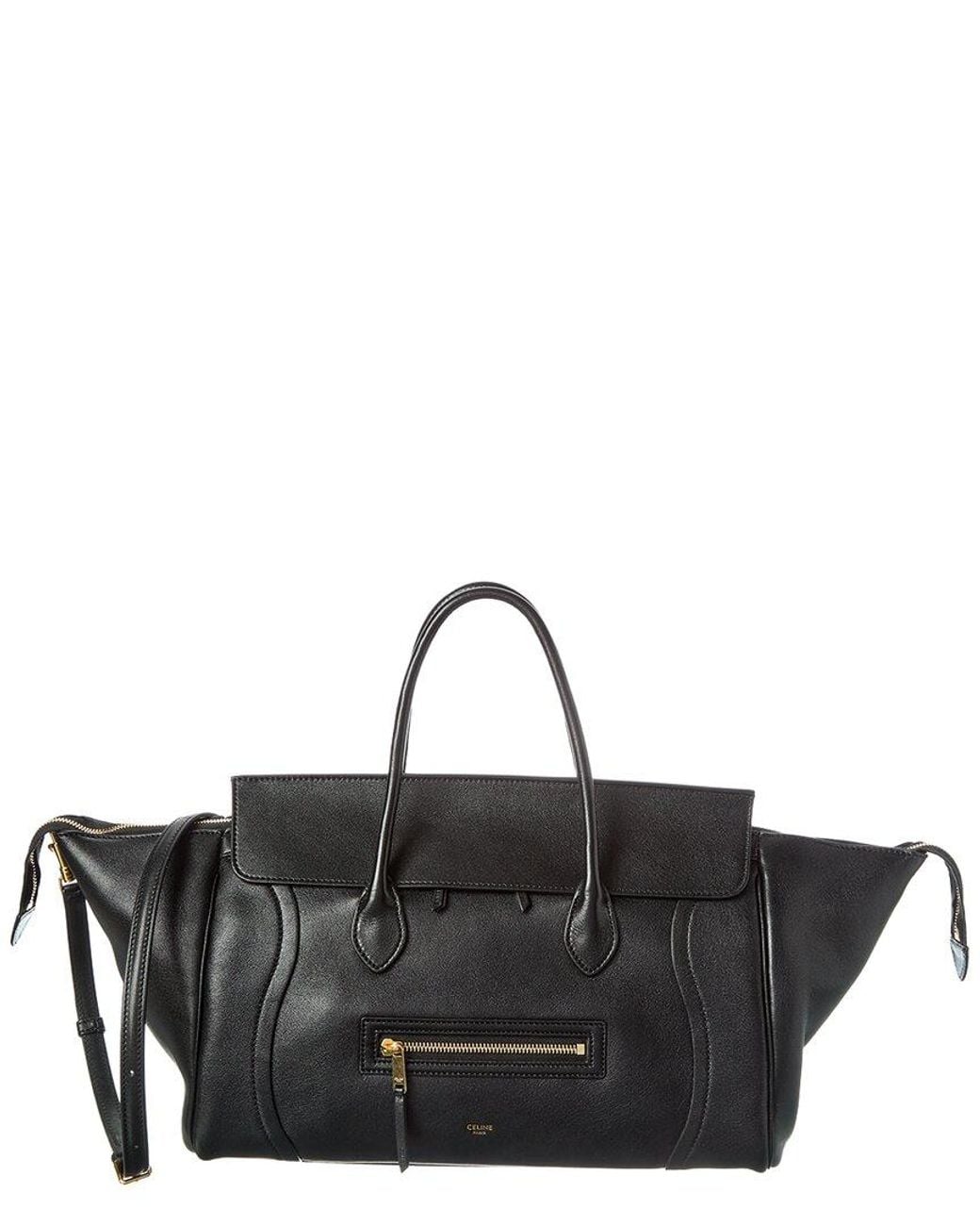 Céline Black Leather Shoulder Bag