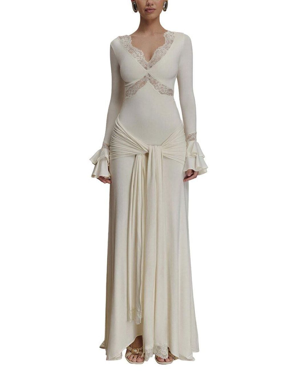 Dilireba White Maxi Dress