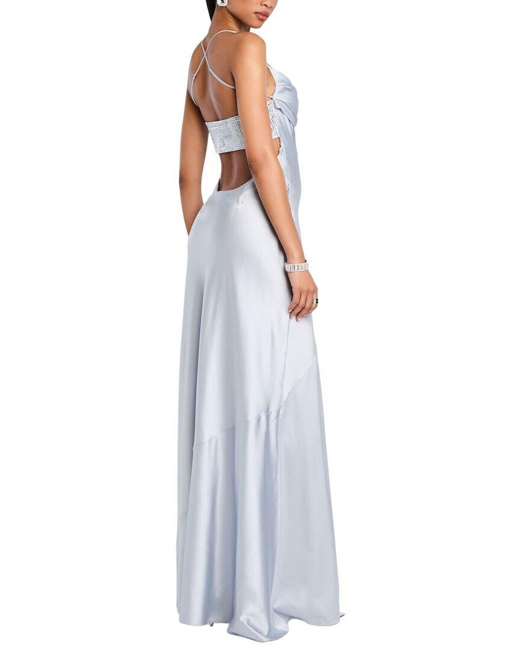 retroféte White Emery Silk-Blend Maxi Dress
