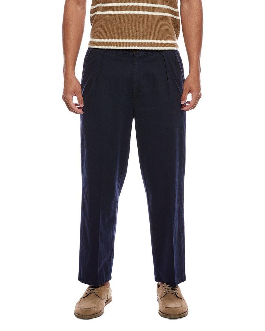 Rowing Blazers Blue Pleated Relaxed Trouser for men