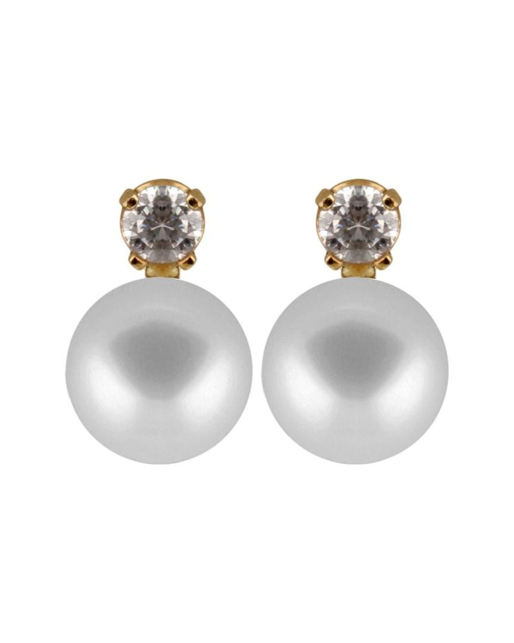 Splendid White 14k 0.20 Ct. Tw. Diamond & 8-8.5mm Freshwater Pearl Studs