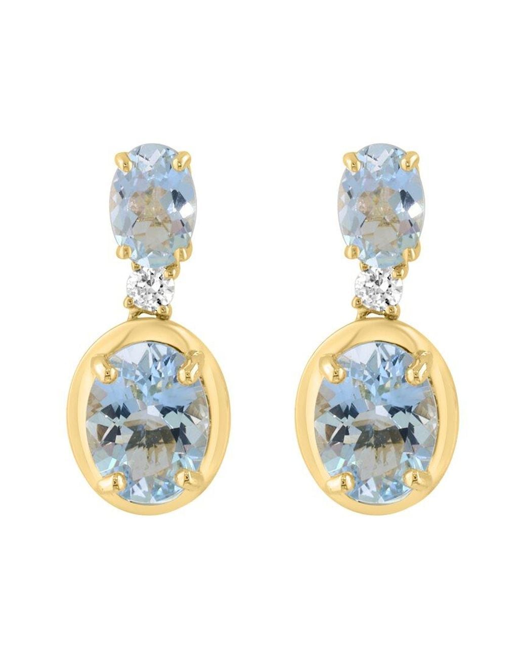 Effy Fine Jewelry Metallic 14K 2.88 Ct. Tw. Diamond & Aquamarine Earrings