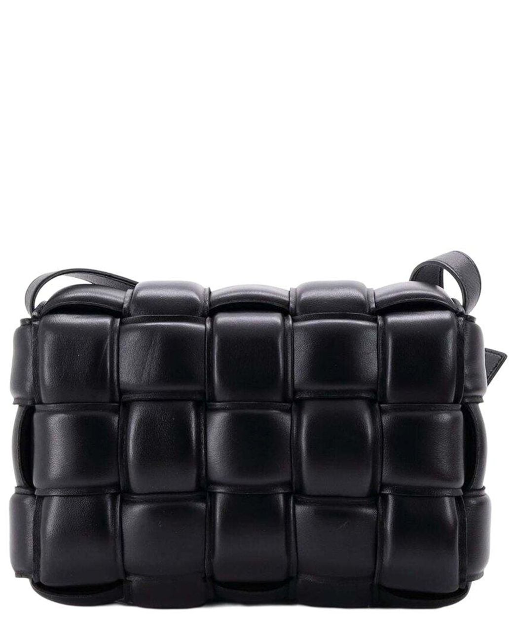 Bottega Veneta Black Cassette Crossbody Bag Padded Maxi Intrecciato (authentic Pre- Loved)