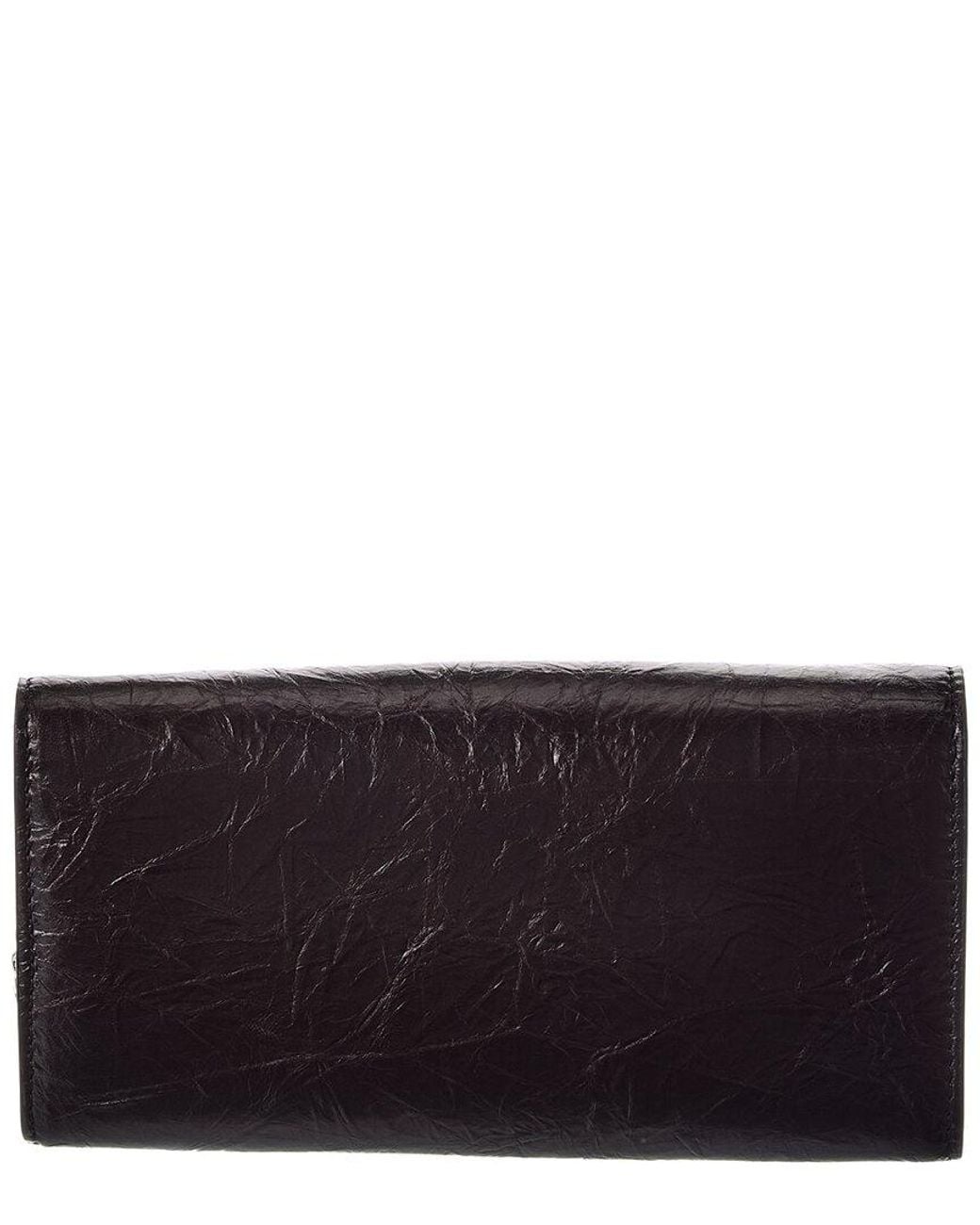 Fendi Black Tube Leather Continental Wallet On Chain