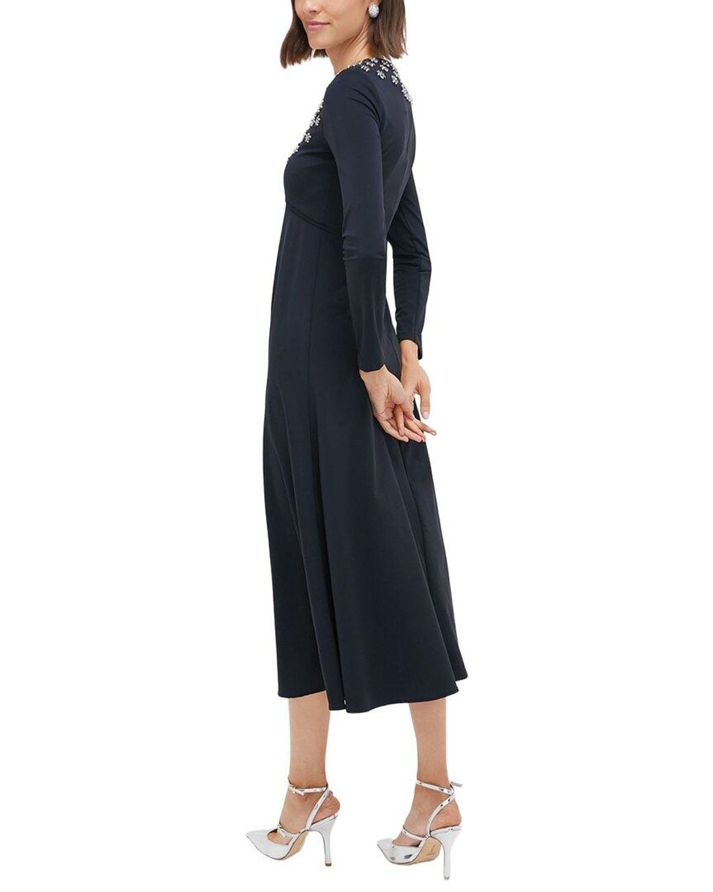 Sea Blue Caryl Beaded Midi Dress