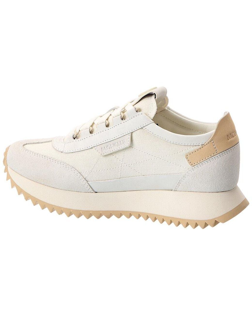 Moncler White Pacey2 Canvas & Leather Sneaker