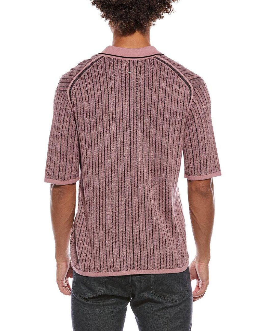 Rag & Bone Red Harvey Garment Dyed Polo Shirt for men