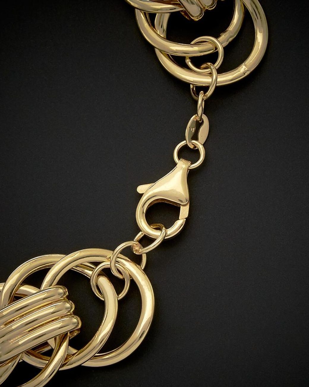 Italian Gold Black 14k Fancy Link Bracelet