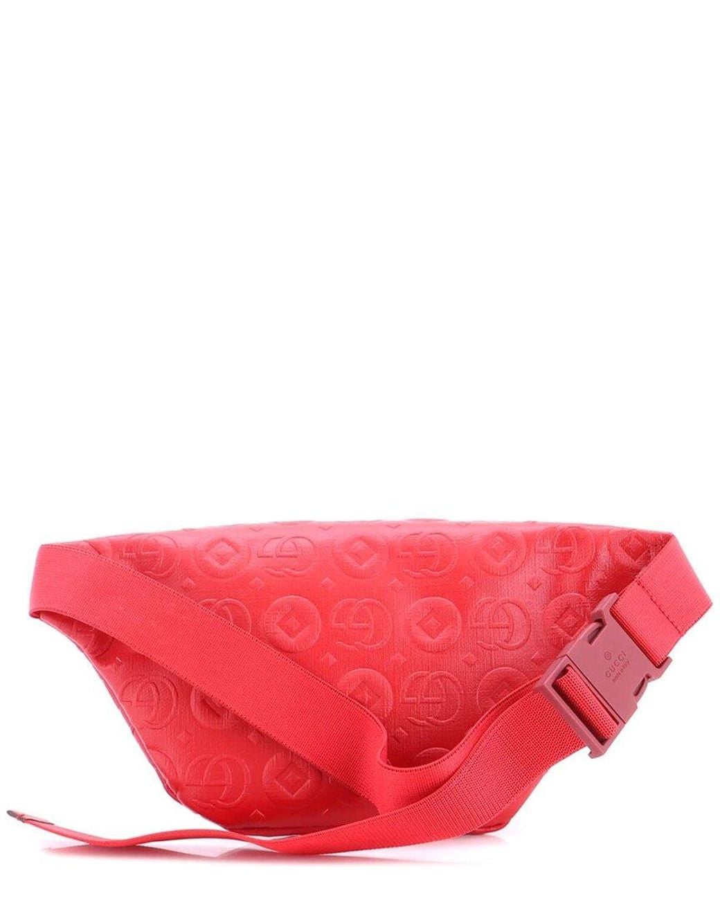 Gucci Pink Red Embossed Leather Children's Belt Bag (authentic Pre-loved)