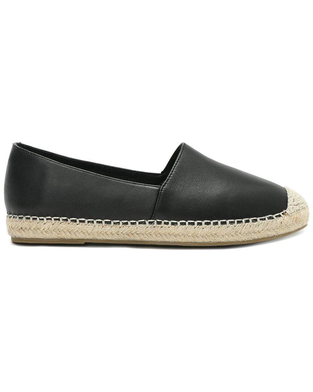Tiffany & Fred Paris Black Leather Espadrille