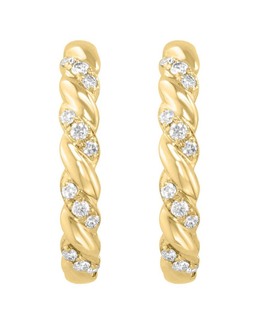 Effy Fine Jewelry Metallic 14K 0.20 Ct. Tw. Diamond Earrings