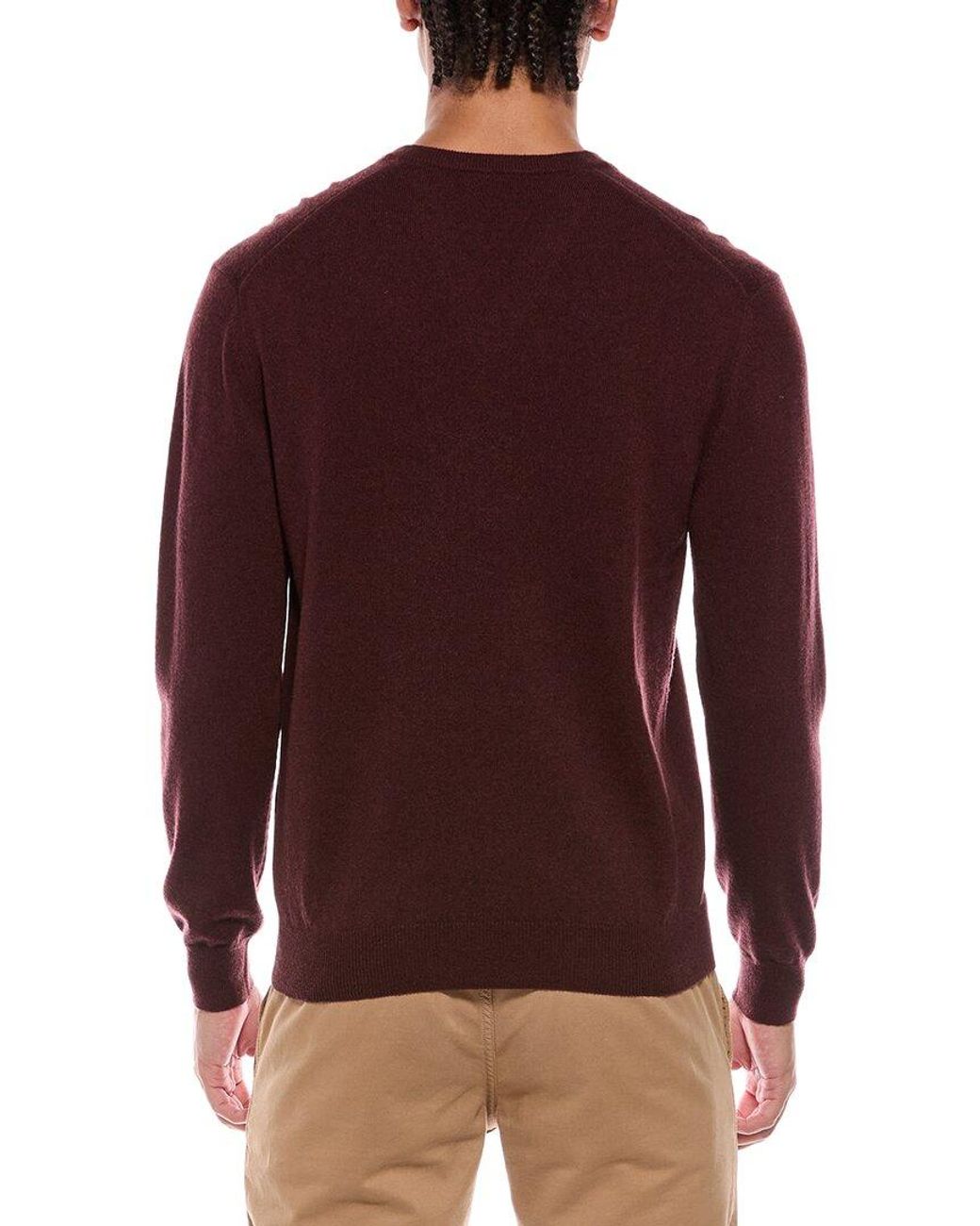 N.Peal Cashmere Red Burlington Cashmere V-Neck Sweater for men