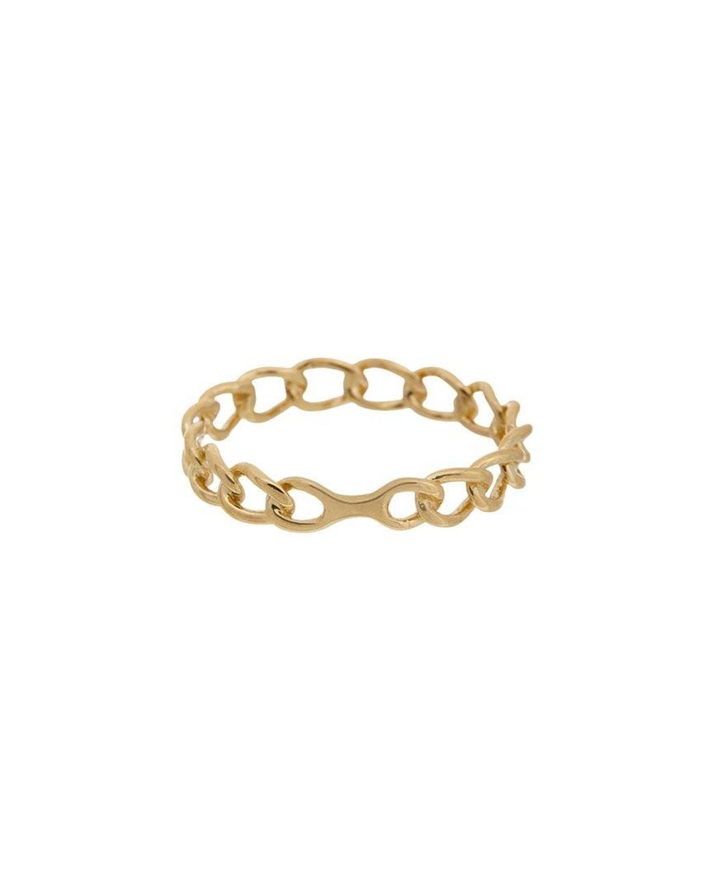 Italian Gold White 10K 3.2Mm Curb Link Ring